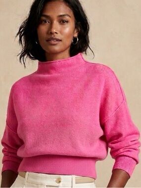 Pilcro Bright Hot Pink Turtleneck Sweater
